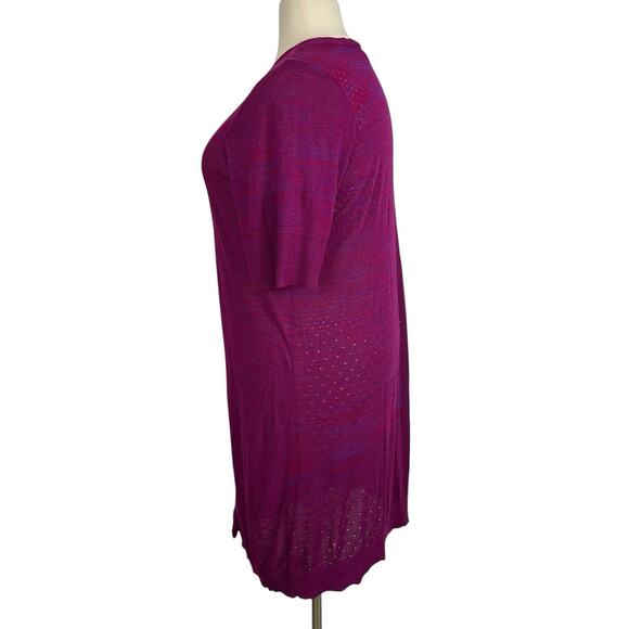 Torrid Sweater Women 3X Purple Space Dye Duster V-Neck Button Front Cardigan - Picture 3 of 15